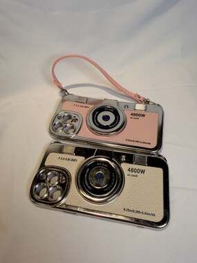 Unbranded Retro Camera Phone Case With Strap Pink And White Lot
